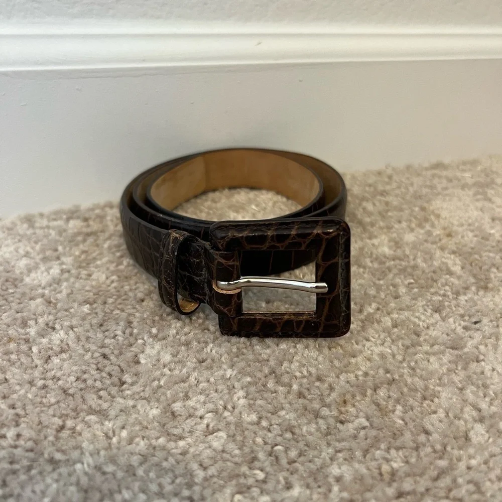 Tanner Women’s Brown Genuine Leather Belt Size Small